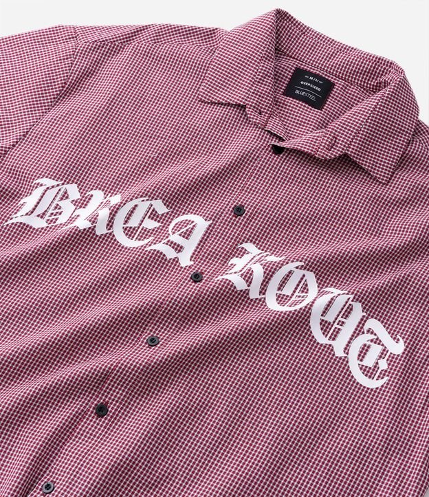 Camisa Oversized de Cuadros en Algodón con Estampado Lettering Breakout 6