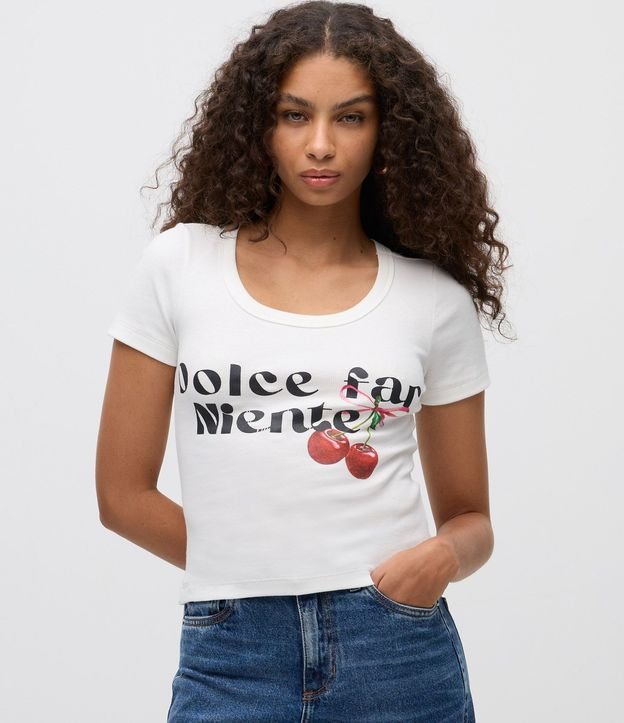 Blusa Baby Tee en Rib con Lettering Delantero 3