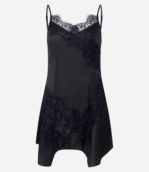Vestido en Satén con Detalles en Encaje 5
