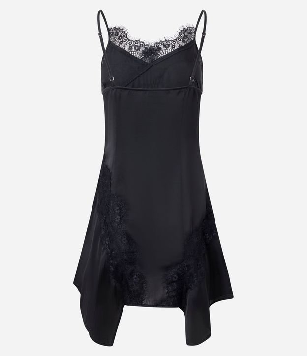 Vestido en Satén con Detalles en Encaje 7