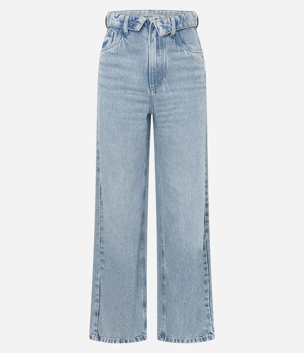 Pantalón Wide Leg en Jeans con Cintura Virado 5