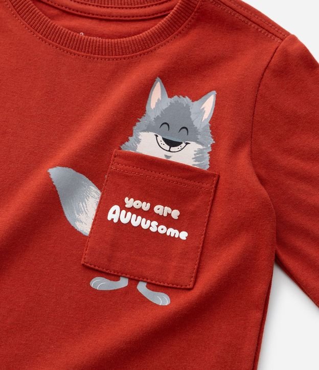 Remera Infantil Manga larga con pequeño bolsillo y Estampado Animal – Talle 1 a 5/6 años 6