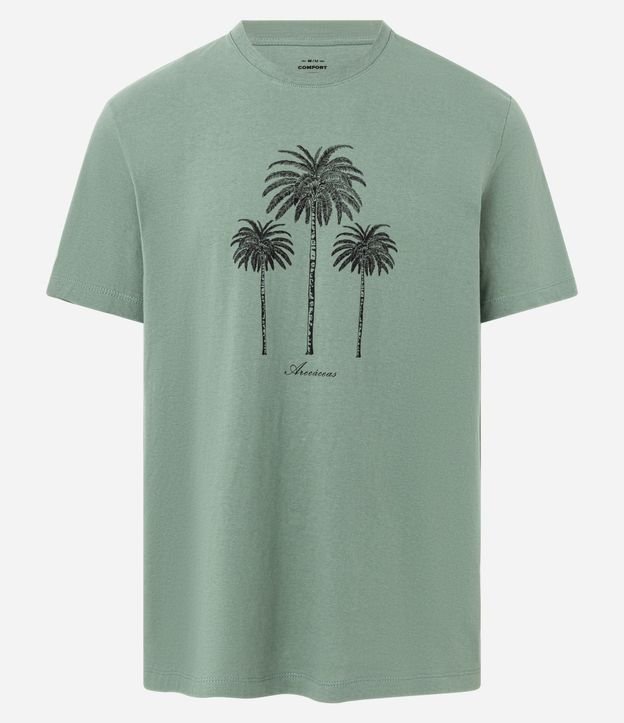 Remera Comfort en Algodón con Estampa de Palmeras 5