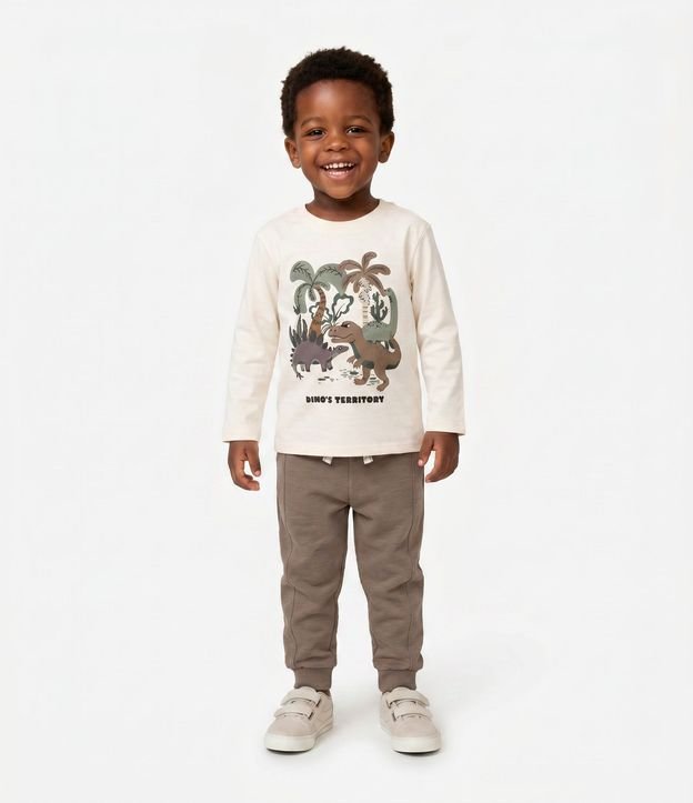 Remera Infantil Manga Larga con Estampa de Dinosaurios – Talle 1 a 6 años 1