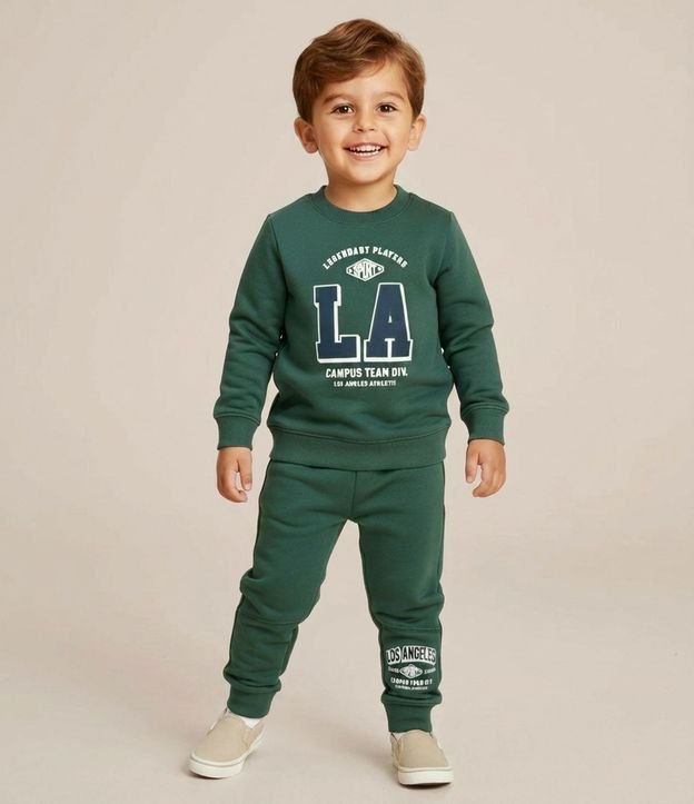 Conjunto Infantil en Algodón con Estampado Lettering College – Talle 1 a 5/6 años 1