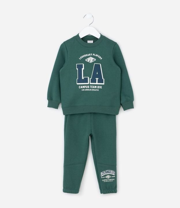 Conjunto Infantil en Algodón con Estampado Lettering College – Talle 1 a 5/6 años 2