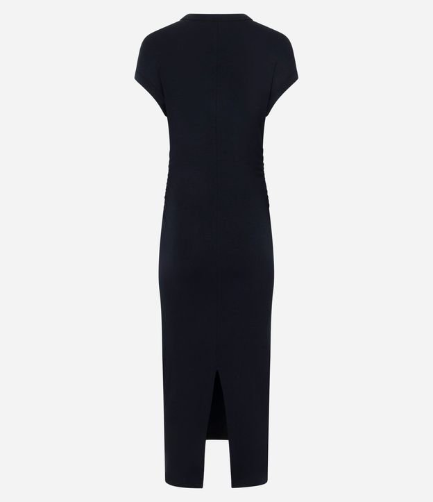 Vestido en Rib con Ombro Caído y Fenda 6