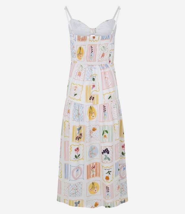 Vestido Evasê Midi en Tricolina con Estampado Floral 8