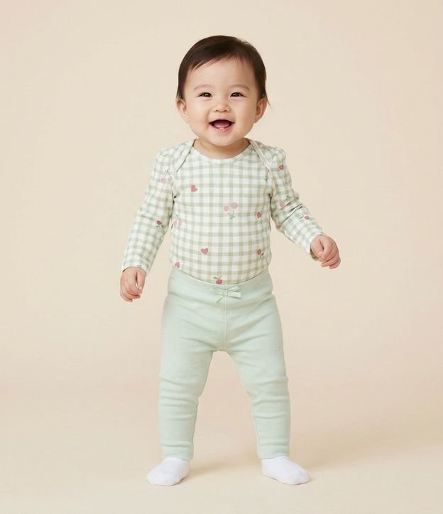 Pantalón Infantil Legging en Algodón con Moña – Talle 0 a 18 Meses