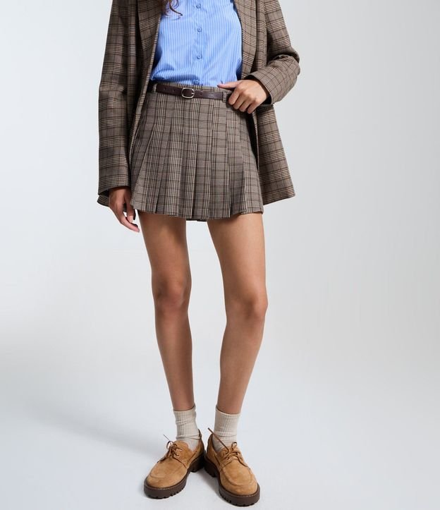 Short Pollera Plegado de Sastre con Cinturón Ajustable 3