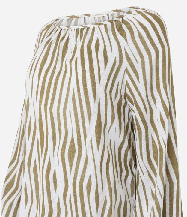 Blusa en Viscosa Animal Print con Manga Abullonada 6
