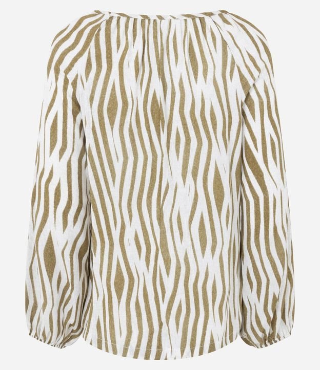 Blusa en Viscosa Animal Print con Manga Abullonada 8
