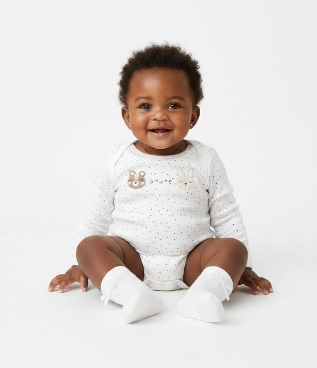 Body Infantil con Estampado Animal de Três Amigos – Talle RN a 18 Meses