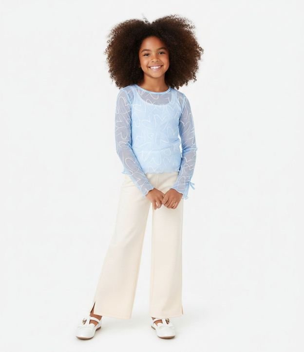 Blusa Infantil con Lacitos en la Manga y Top Interno – Talle 5 a 16 años