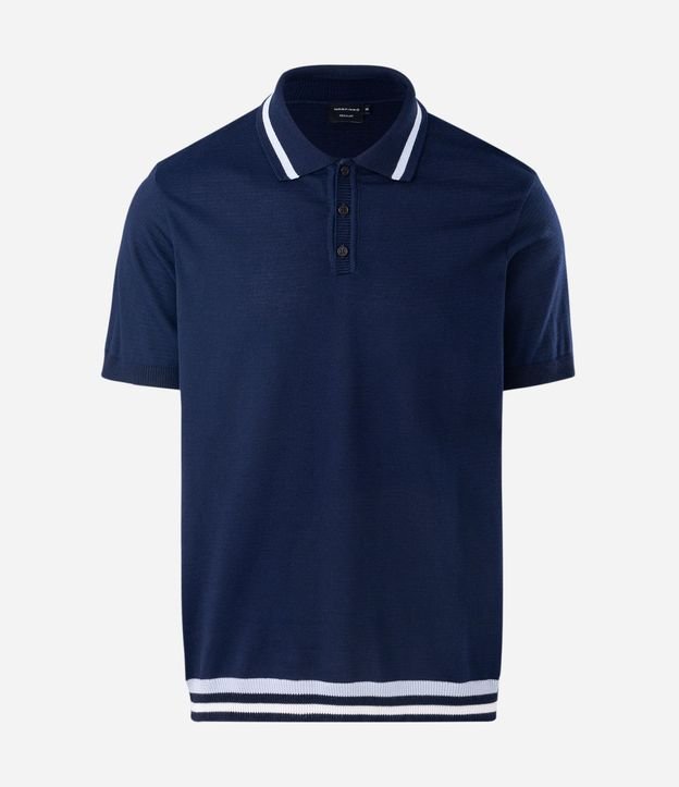 Polo con Bolsillo y Rayas en el Cuello y Bajo