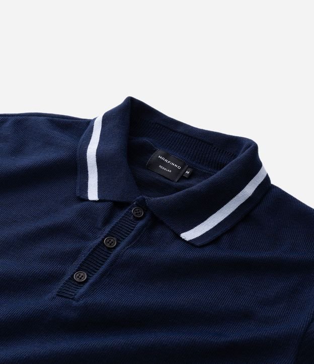 Polo con Bolsillo y Rayas en el Cuello y Bajo 6