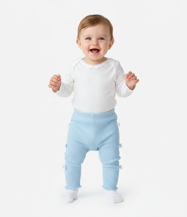 Body Infantil en Cotton Pointelle con Cuello Americano – Talle RN a 18 Meses