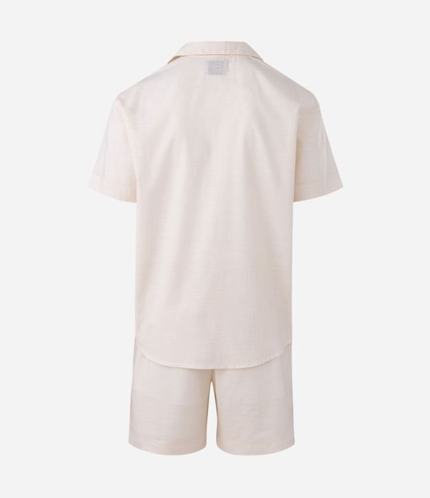 Pijama Americano Corto en Algodón con Camisa de Botones y Shorts 5