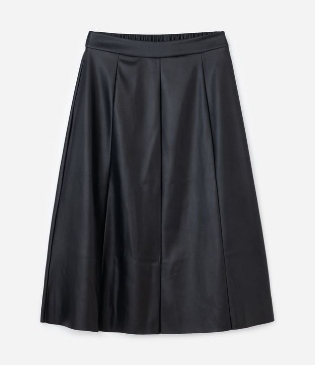 Falda Midi en PU Lisa Modelo Evasê Curve & Plus Size 5