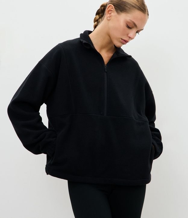 Buzo Deportivo Cerrado en Fleece con Cremallera