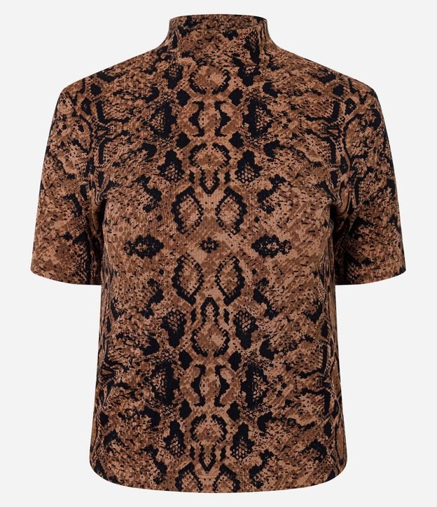 Blusa Acanalada en Rib con Estampa Cobra 5