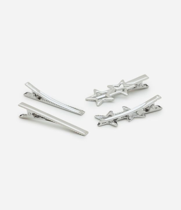Kit 04 Pinzas para el Pelo Metálicas con Detalle de Estrellas 2