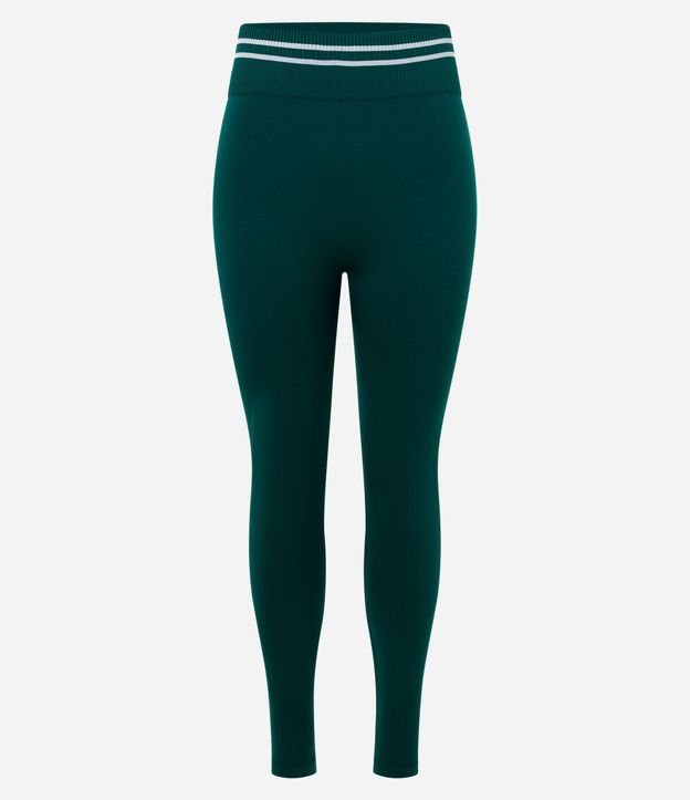 Pantalón Legging Deportiva con Cintura Contrastante y Seamless