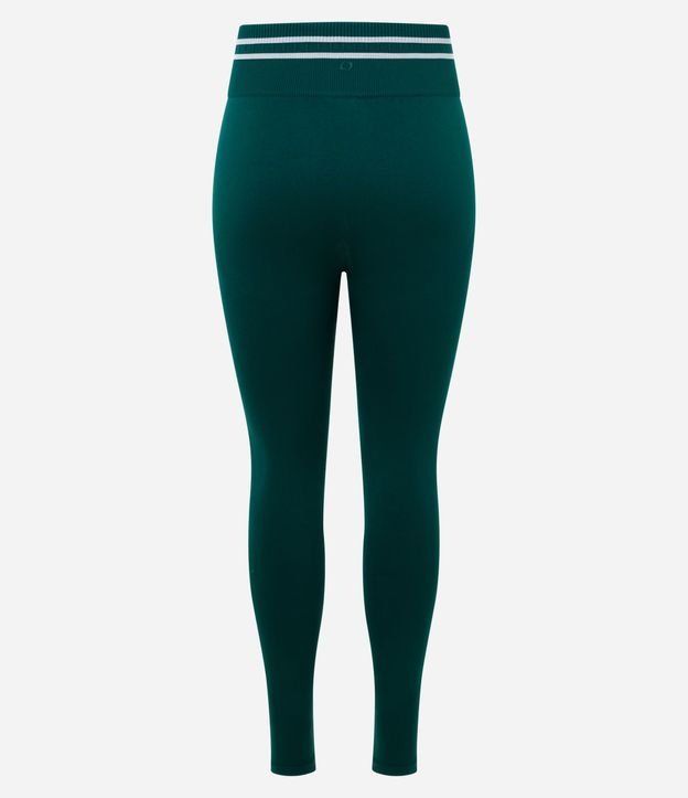 Pantalón Legging Deportiva con Cintura Contrastante y Seamless 2