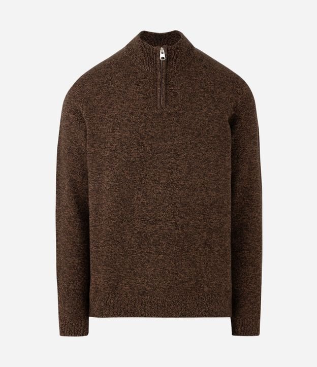 Suéter Texturizado con Cuello Half Cremallera 5