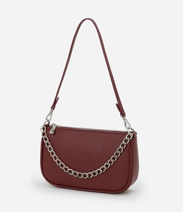 Cartera Baguette Transversal en PU con Correa de Cadena 4