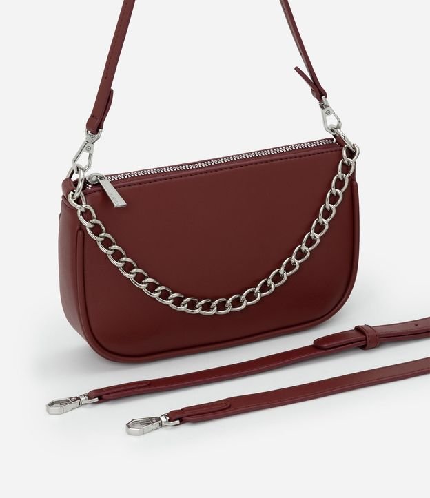 Cartera Baguette Transversal en PU con Correa de Cadena 8