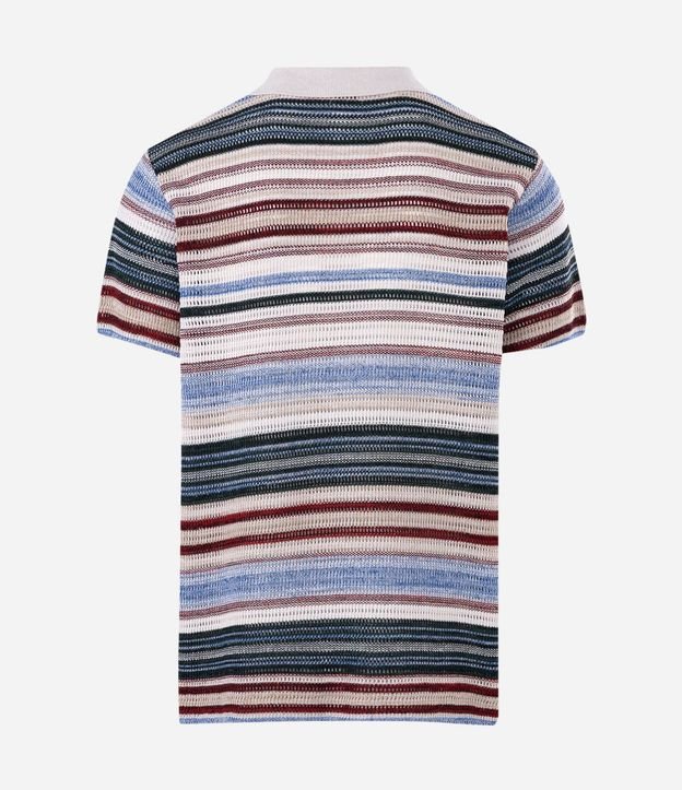 Remera Polo Texturizada con Estampado Rayada 8