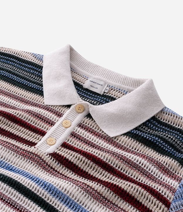 Remera Polo Texturizada con Estampado Rayada 10