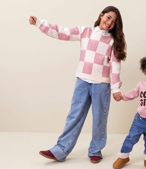 Pantalón Infantil Recta en Jeans con Ruedo Plegado – Talle 5 a 16 años 1