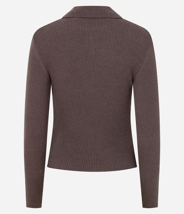 Blusa Regular en Punto con Mini Botones y Cuello Polo 9