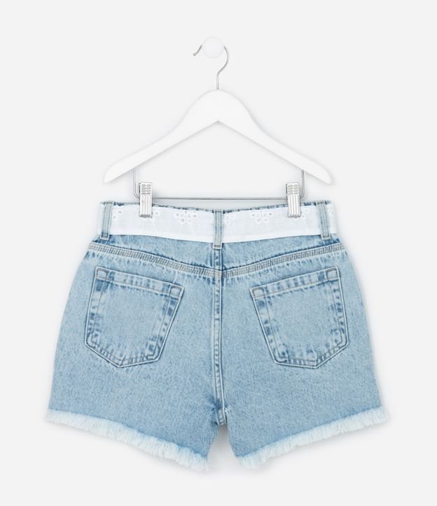 Short Jeans Infantil con Cinturón de Broderie - Talle 5 a 14 años 3