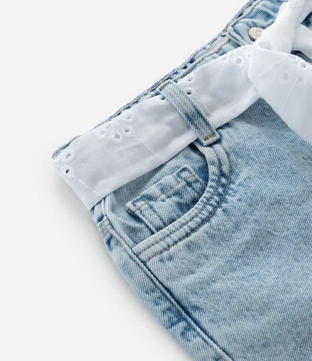 Short Jeans Infantil con Cinturón de Broderie - Talle 5 a 14 años 5