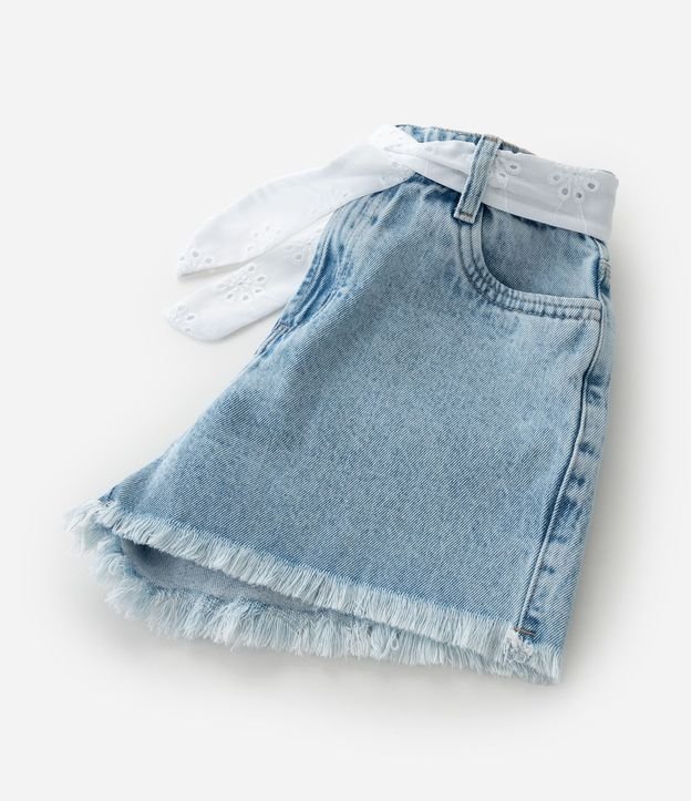 Short Jeans Infantil con Cinturón de Broderie - Talle 5 a 14 años 7