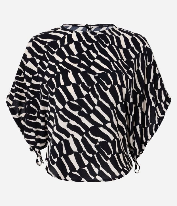 Blusa en Airflow con Estampado Zebra y Manga Amplia 5
