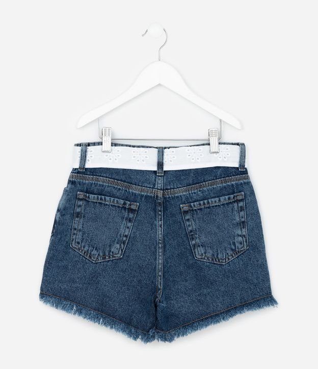 Short Jeans Infantil con Cinturón de Broderie - Talle 5 a 10 años 3