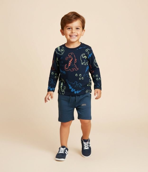 Remera Infantil con Estampado de Dinossauros – Talle 1 a 6 Años
