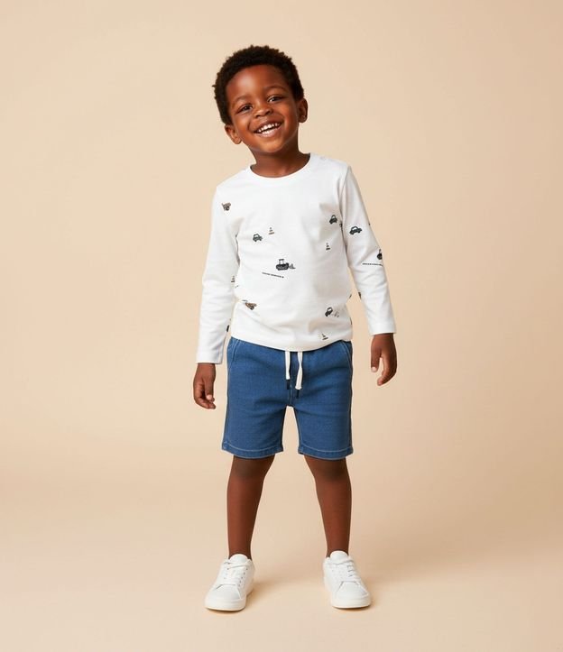 Remera Infantil en Suedine con Estampa de Carritos – Talle 1 a 5/6 años 1