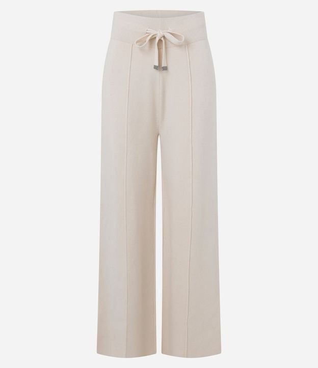 Pantalón Recto en Punto con Cintura Elástica