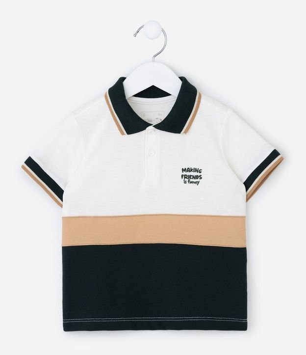 Remera Infantil en Piquet con Cuello Polo y Bordado – Talle 1 a 5/6 años