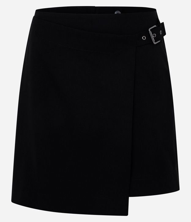 Short Pollera Sastre en Viscosa con Traspase de Hebilla 5
