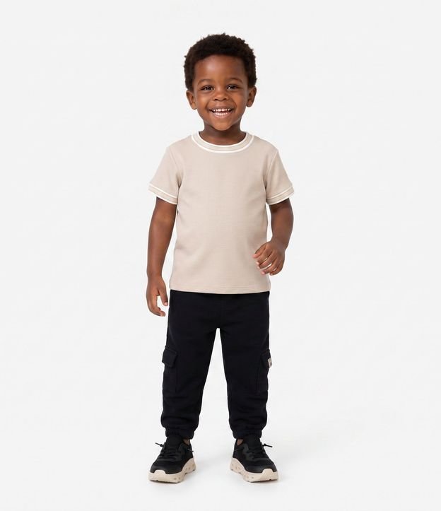 Remera Infantil con Cuello y Mangas en Rib – Talle 1 a 6