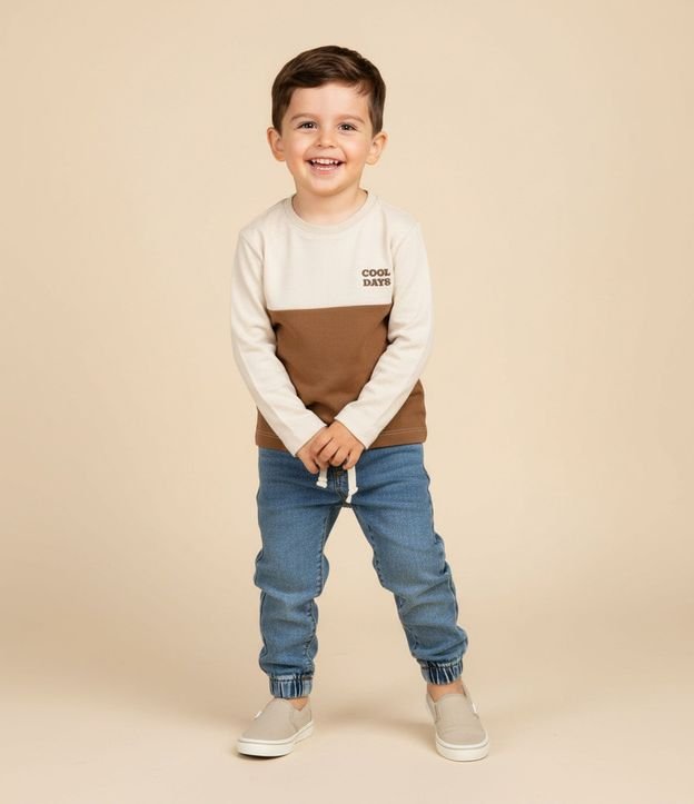 Remera Infantil en Piquet con Recortes - Talle 1 a 6 años 2