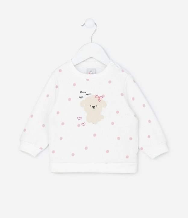 Saco Infantil con de Lunares y Estampa de Poodle – Talle RN a 18 Meses 2