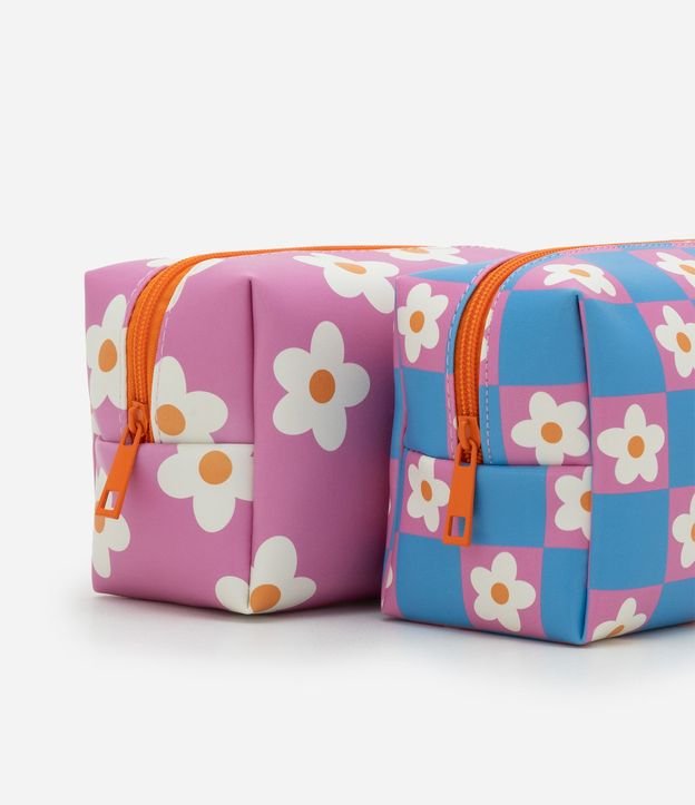 Kit 03 Neceser con Correa de Mano y Estampa Floral 3