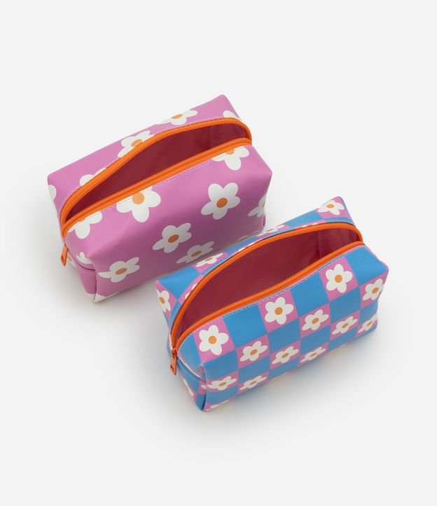 Kit 03 Neceser con Correa de Mano y Estampa Floral 4